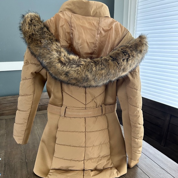 Women's Faux-Fur-Trim Hooded Puffer Coat S/P - Picture 2 of 9